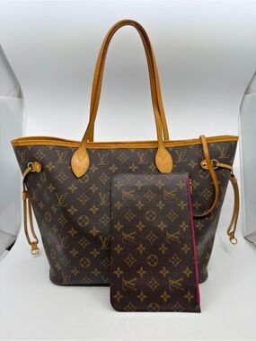 Louis Vuitton Neverfull MM Monogram Tote Pivoine Fuchsia/Pink Interior and Pouch